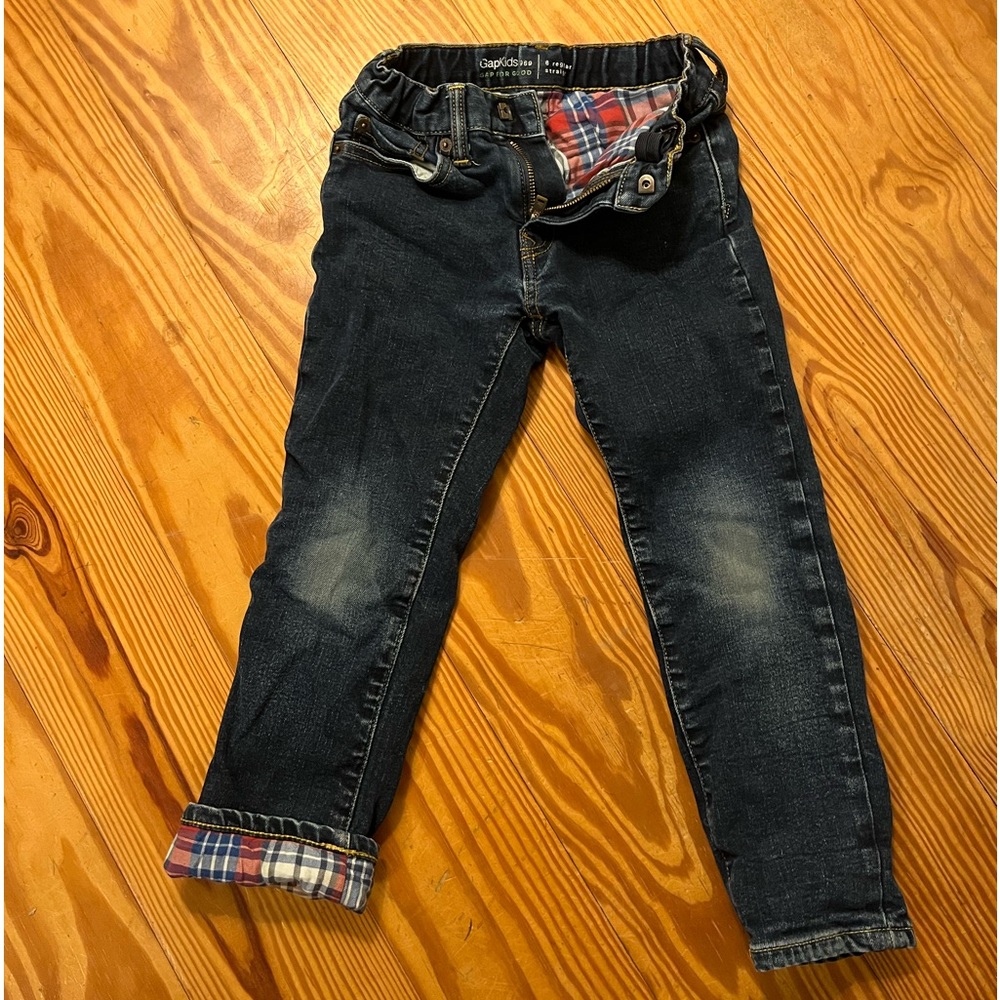 Kids’ flannel-lined Gap jeans size 6 straight EUC